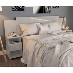 Cabeceira Extensível Cama Solteiro, Casal e Queen com Mesa de Cabeceira Maceió Poliman Móveis - 5