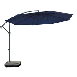 Ombrelone Lateral com Base 2 Rodinhas Hdpe Bahamas Rivatti 300 Cm Larg Alumínio Capa Poliéster - 1