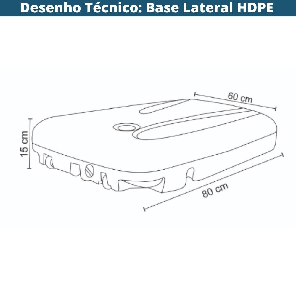 Ombrelone Lateral com Base 2 Rodinhas Hdpe Bahamas Rivatti 300 Cm Larg Alumínio Capa Poliéster - 5