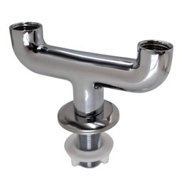 Adaptador Saída Dupla 1/2 Mesa ou Parede Completo Cromado - 1