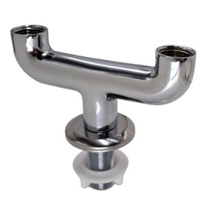 Adaptador Saída Dupla 1/2 Mesa ou Parede Completo Cromado