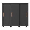 Ver imagem 3 de Guarda Roupa com 3 Portas 2 Gavetas 8 Pés Preto Armo
