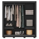 Ver imagem 5 de Guarda Roupa com 3 Portas 2 Gavetas 8 Pés Preto Armo