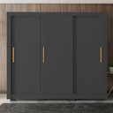 Ver imagem 2 de Guarda Roupa com 3 Portas 2 Gavetas 8 Pés Preto Armo