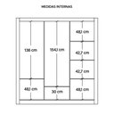 Ver imagem 7 de Guarda Roupa com 3 Portas 2 Gavetas 8 Pés Preto Armo