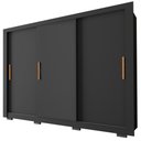 Ver imagem 4 de Guarda Roupa com 3 Portas 2 Gavetas 8 Pés Preto Armo