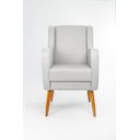 Ver imagem 2 de Poltrona de Amamentação C/ Puff Pés Palito Linho Cinza - Lahome Decor (disponibilidade: Disponível e