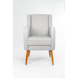 Poltrona de Amamentação C/ Puff Pés Palito Linho Cinza - Lahome Decor (disponibilidade: Disponível e - 2