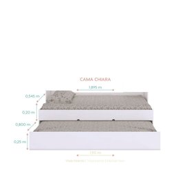 Quarto Modulado Juvenil com Guarda-roupa 2 Portas, Módulo Aéreo e Cama com Auxiliar Branco - Phoenix - 4