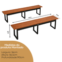Ver imagem 3 de Kit 2 Bancos Industrial Pés de Ferro Reforçados Refeitório Área Gourmet:Nature