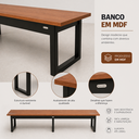 Ver imagem 2 de Kit 2 Bancos Industrial Pés de Ferro Reforçados Refeitório Área Gourmet:Nature