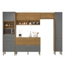 Ver imagem 1 de Cozinha Modulada Ametista Composição 4 Freijó Gris Ripado - Kits Paraná