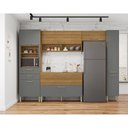 Ver imagem 3 de Cozinha Modulada Ametista Composição 4 Freijó Gris Ripado - Kits Paraná