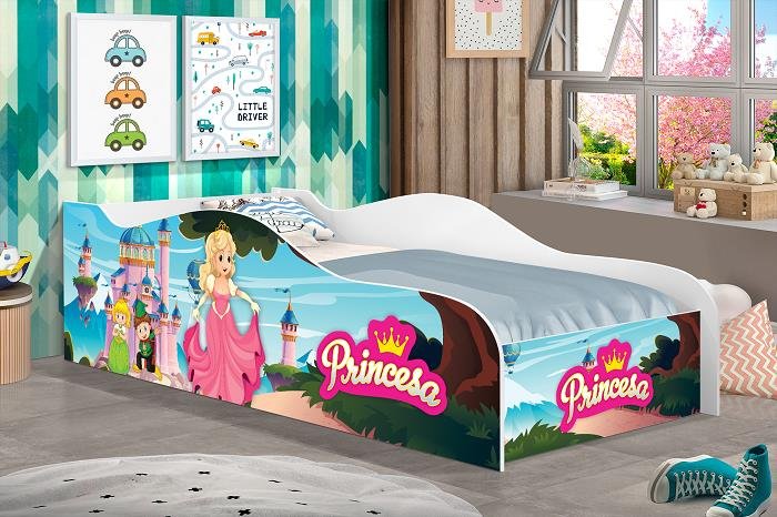 Mini Cama c/ Proteção Lateral Princesa Castelo, Cama Infanti ...