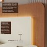Cabeceira Casal Queen com 2 Mesas de Cabeceira Led 3000k e Tomadas 100% Mdf Mabel - 7