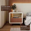 Ver imagem 6 de Cabeceira Casal Queen com 2 Mesas de Cabeceira Led 3000k e Tomadas 100% Mdf Mabel