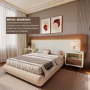 Ver imagem 4 de Cabeceira Casal Queen com 2 Mesas de Cabeceira LED 3000k e Tomadas 100% MDF Mabel