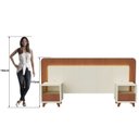 Ver imagem 5 de Cabeceira Casal Queen com 2 Mesas de Cabeceira LED 3000k e Tomadas 100% MDF Mabel