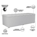 Ver imagem 2 de Calçadeira Recamier Baú para Cama de Casal King Dália 195x50 Cm W01 Linho Cinza - Lyam