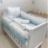 Kit Berço Imperial Letra o |branco com Azul | 08 Peças - 1