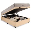 Ver imagem 3 de Cama Baú Casal Sintético + Colchão Casal Ortobom Airtech Molas Springpocket (65x138x188) Cor:bege
