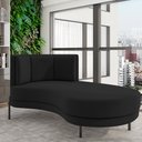 Ver imagem 2 de Sofá Chaise Longue Sala de Estar Living Lucca Direito D02 Veludo Preto C-300 - Lyam Decor