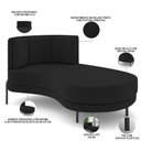 Ver imagem 3 de Sofá Chaise Longue Sala de Estar Living Lucca Direito D02 Veludo Preto C-300 - Lyam Decor
