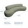 Divã Recamier Celeste Curvo Sala Estar Luxo 180cm Bouclé - 3