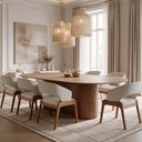 Ver imagem 4 de Mesa de Jantar 8 Lugares Oval Base Orgânica 220cm Álbero B05 Canela Tauari - Lyam Decor