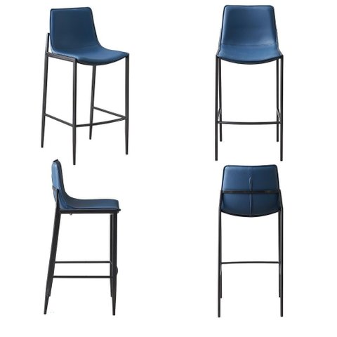 Kit 4 Banquetas Eulália em Pu em Várias Cores Base Grafite - Rivatti