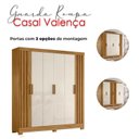 Ver imagem 3 de Guarda Roupa Casal Valença e Cômoda Lisboa Freijó Off White – Moval
