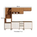 Ver imagem 4 de Cozinha Completa Venaly 12 Portas 2 Gavetas com Vidro CEC177 Cinamomo/Off White - Henn