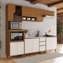 Ver imagem 1 de Cozinha Completa Venaly 12 Portas 2 Gavetas com Vidro CEC177 Cinamomo/Off White - Henn