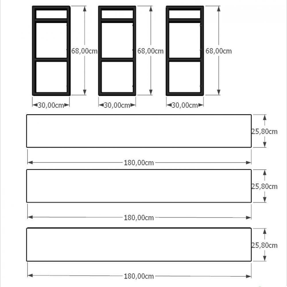 Aparador suspenso prateleira industrial Branco suporte industrial aparador para quarto bancada - 4