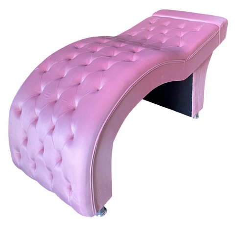 Maca Estética Estofada M1 80cm Veludo Rosa Chiclete - In9 Decor