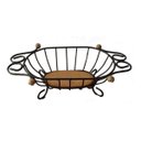 Ver imagem 1 de Fruteira de Mesa em Ferro e Madeira Artesanal Rústico Oval Pequena:preto36