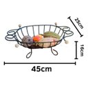 Ver imagem 3 de Fruteira de Mesa em Ferro e Madeira Artesanal Rústico Oval Pequena:preto36