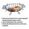 Fruteira de Mesa em Ferro e Madeira Artesanal Rústico Oval Pequena:preto36 - 5