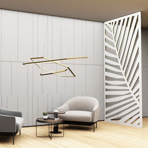 Painel Vazado Divisória Mdf Honolulu Branco - 0,60x2,20m