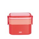 Ver imagem 2 de Pote Marmita 2 Andares Quadrado com Alça - Vermelho