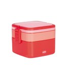 Ver imagem 1 de Pote Marmita 2 Andares Quadrado com Alça - Vermelho