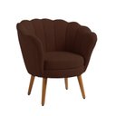 Ver imagem 2 de Kit 4 Poltronas Pétala Veludo Marrom Pés Palito - Kimi Design