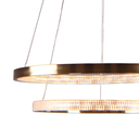 Ver imagem 4 de Pendente Oca Dourado e Transparente (d)60+40cm (a)4cm 32w + 22w 3000k 3168lm - Gd002