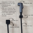 Ver mais imagens de Ducha Higiênica Completa Quadrado Preto Fosco Black Edition