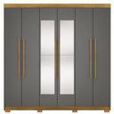 Ver imagem 2 de Guarda Roupa Casal 6 Portas Elegance Nature Alasca com Espelho Móveis Vila Rica