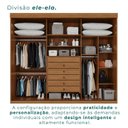 Ver imagem 6 de Guarda-Roupa Casal 3 Portas 6 Gavetas MDF Ripado Londrina Marrom/Cinamomo