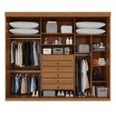 Ver imagem 4 de Guarda-Roupa Casal 3 Portas 6 Gavetas MDF Ripado Londrina Marrom/Cinamomo
