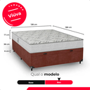 Ver imagem 3 de Baú Viúva Suede Marrom + Colchão D33 One Face Branco- e-Shop Casa