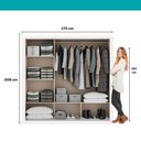 Ver mais imagens de Guarda Roupa Casal 3 Portas Doha Carraro Ripado Branco com Freijó