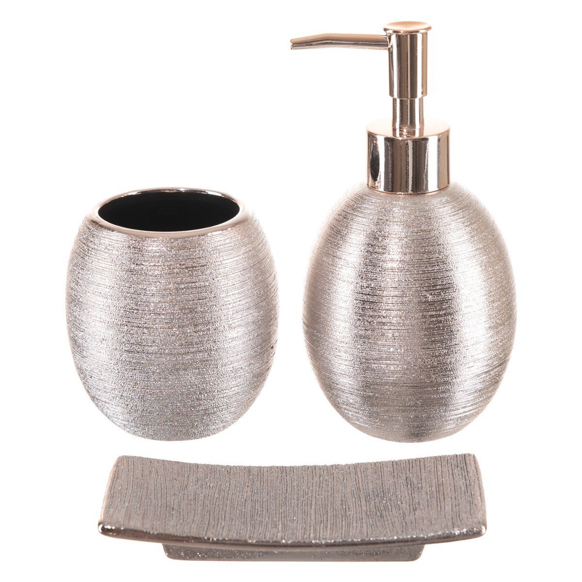Kit Banheiro Lavabo Dispenser Sabonete Líquido Gel / 065 PGB 3 Peças - 1
